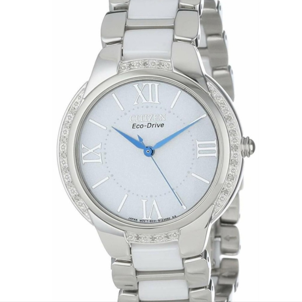 Citizen Women`s EM0170-50A Eco-drive Ciena Ceramic Diamond Accented Watch